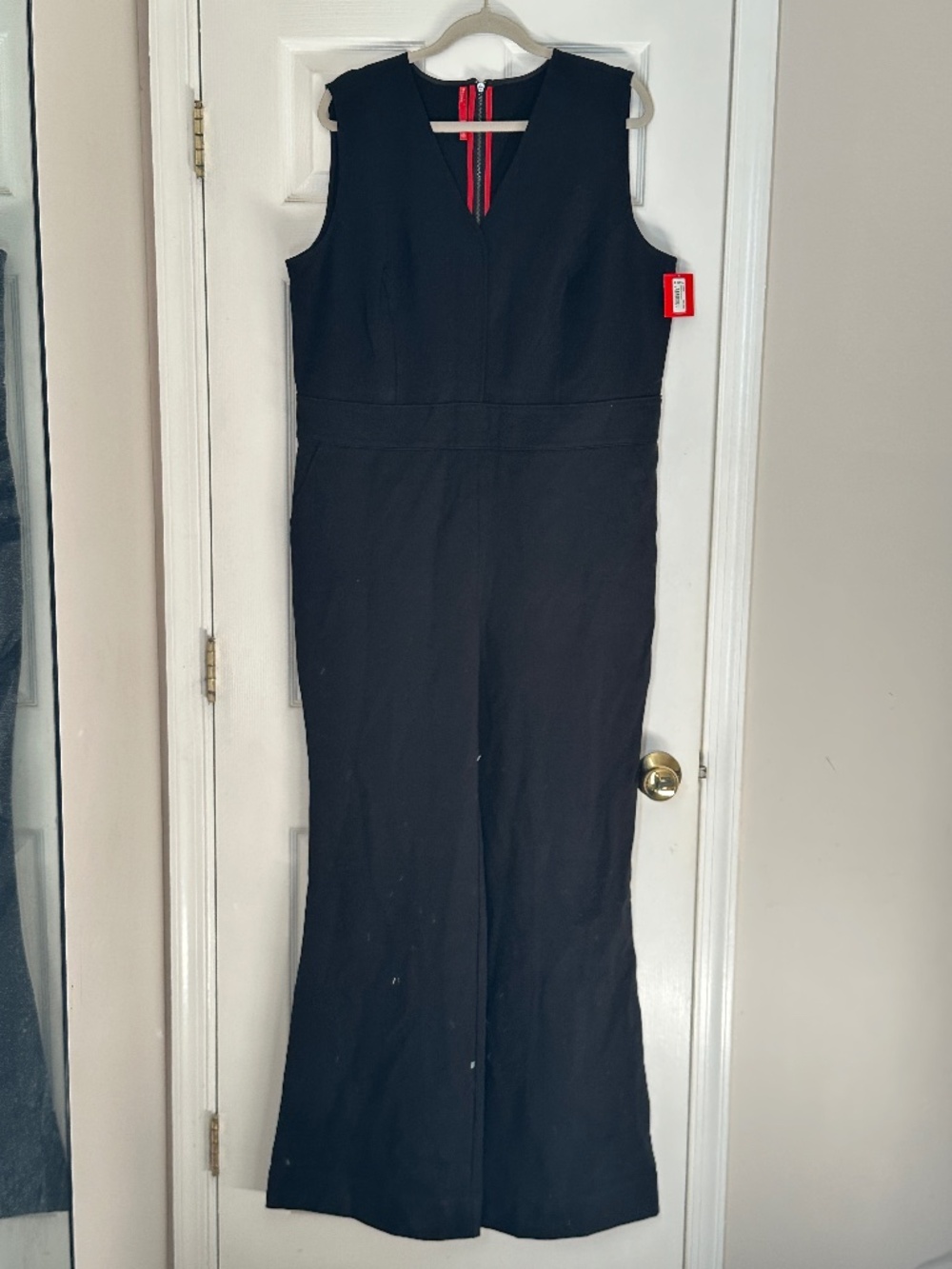 Brand New SPANX The Perfect Sleeveless Jumpsuit Bootcut Plus 1X Tall Zip Black - Picture 2 of 11